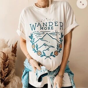 Comfort Colors Cream Short Sleeve Tee with Mountain Graphic